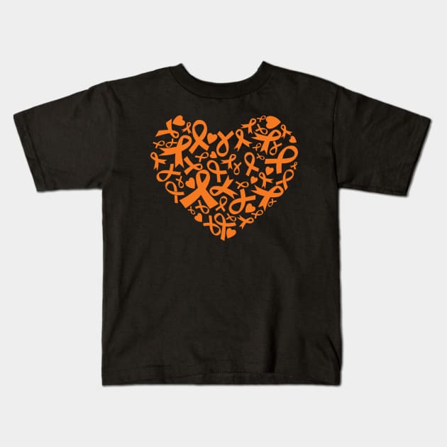 Heart of Awareness - Orange Kids T-Shirt by CuteCoCustom